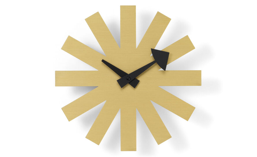 george nelson asterisk clock brass