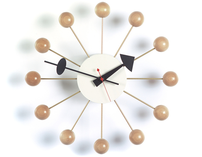 george nelson ball clock in natural beech