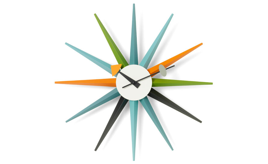 george nelson sunburst clock multicolor