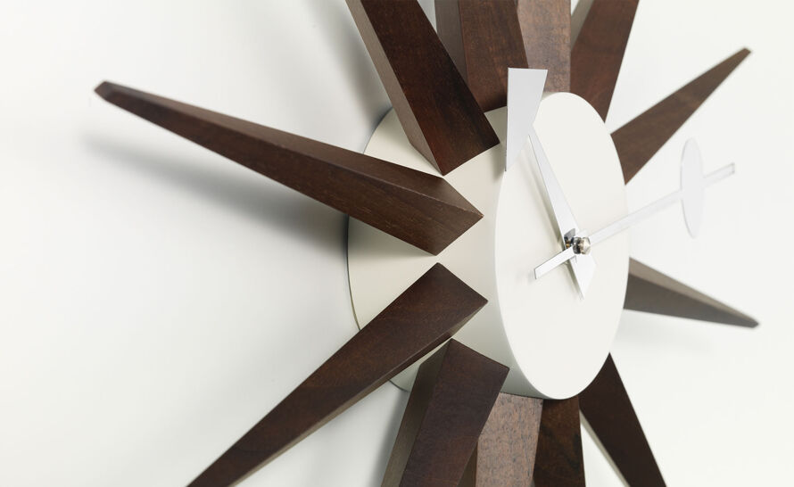 george nelson sunburst clock walnut | hive