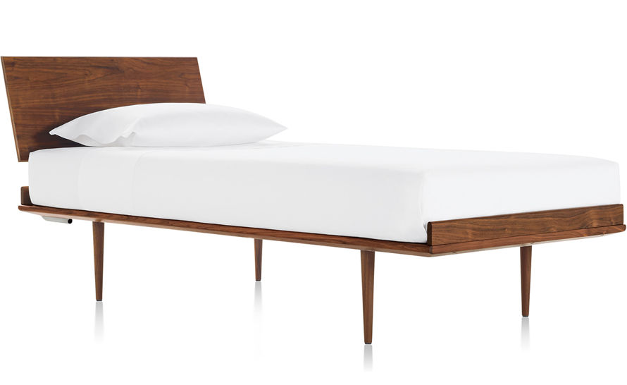 nelson thin edge bed with wood taper legs