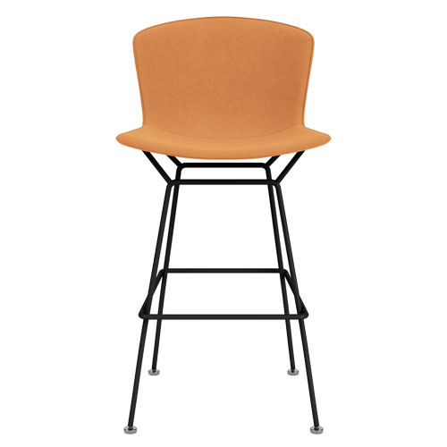bertoia leather covered stool by Harry Bertoia for Knoll