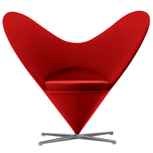 panton heart cone chair by Verner Panton for Vitra.
