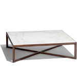 krusin square coffee table with walnut frame  - 