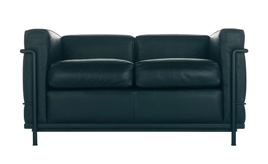 le corbusier lc2 two seat sofa with down cushions