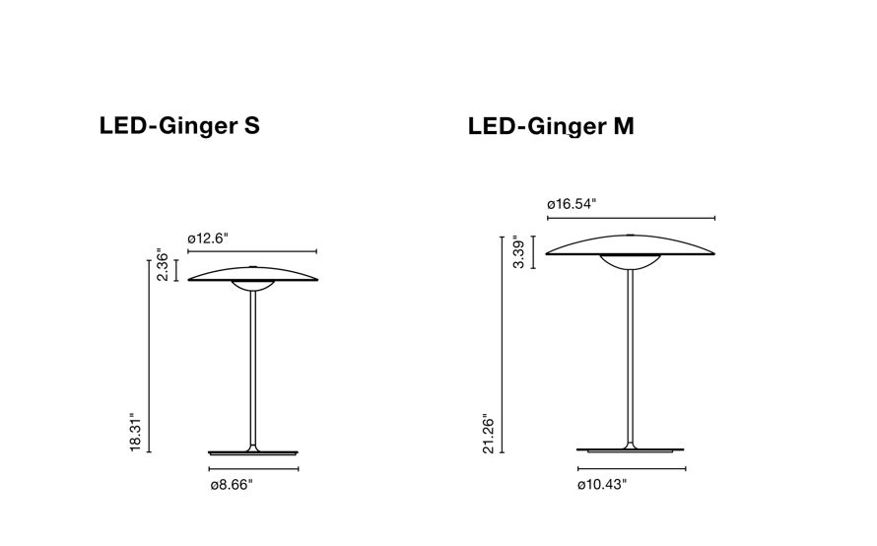 led ginger table lamp