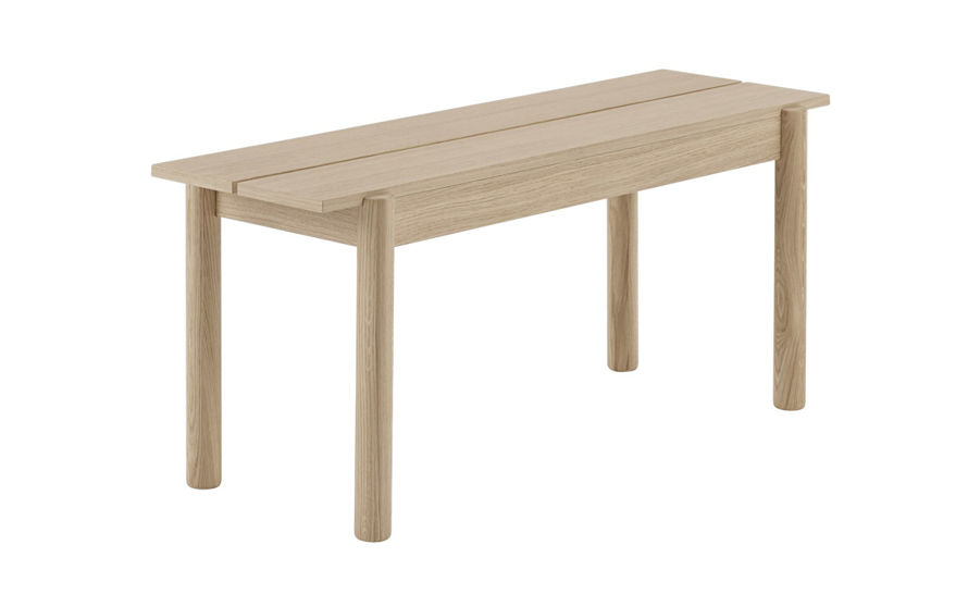 linear wood bench