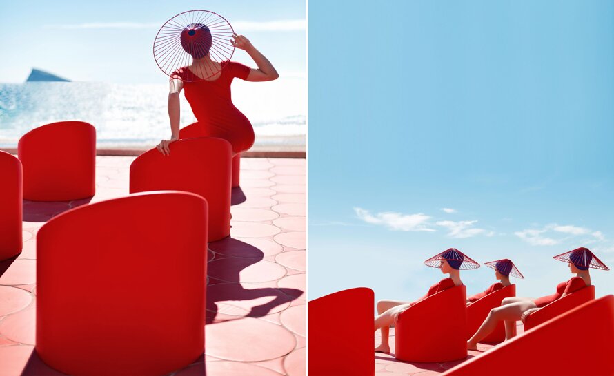 Lipstick Outdoor Lounge Chair by Jose A. Gandia-Blasco Canales for