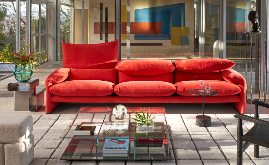 ameri「MARALUNGA Cassina 2seater wide」 Maralunga 2 Seater Sofa, 74.8