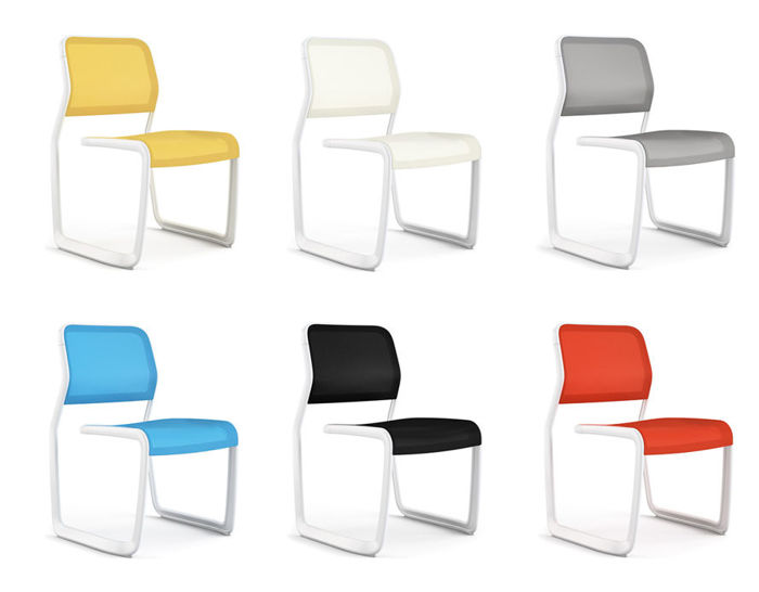 marc newson's task chair for knoll swivels in a single-line silhouette