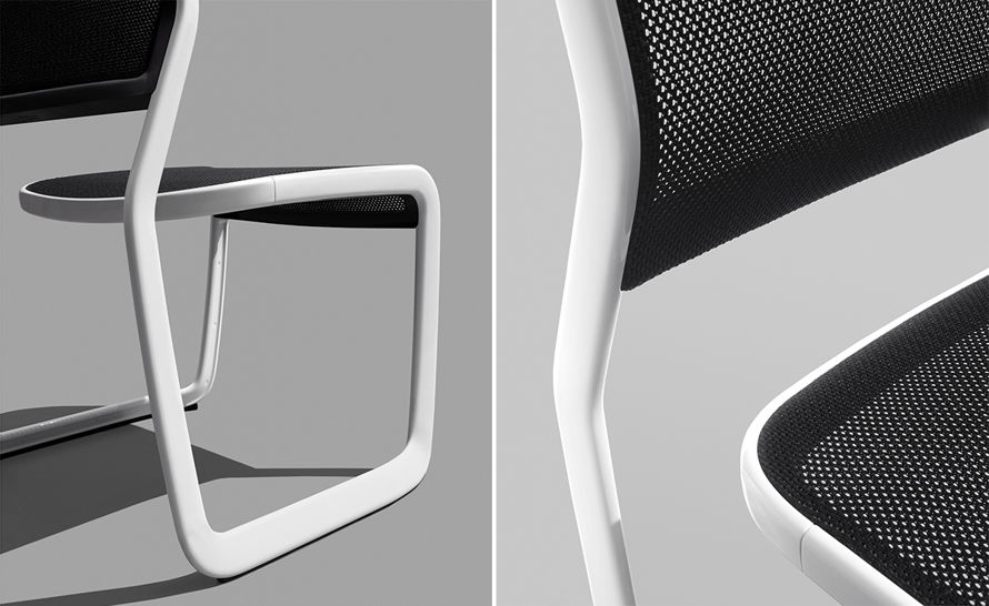 Marc Newson's Task chair brings a “floating” seat, perforated back