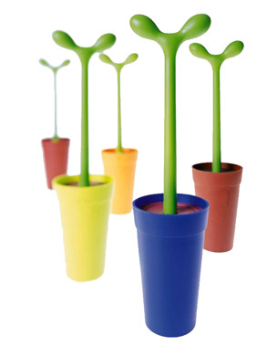 Botterweg Auctions Amsterdam > Plastic toilet brush Merdolino in the  shape of a flowerpot with plant, design Stefano Giovannoni, executed by  Alessi / Italy 1993