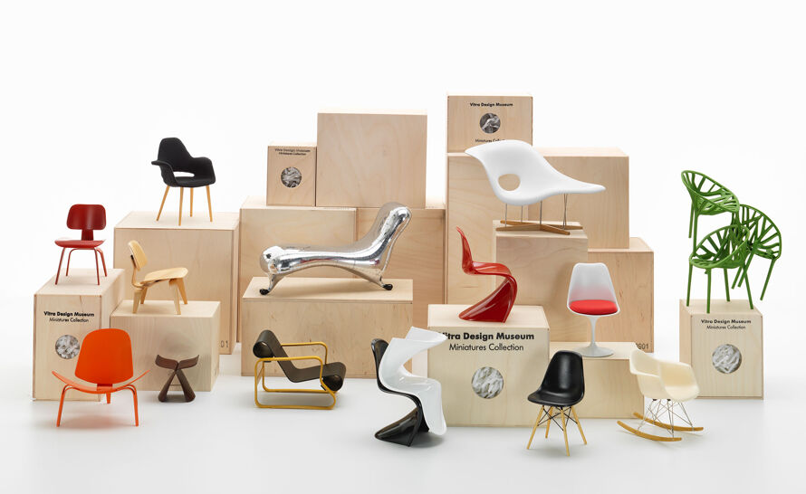 Miniature Jean Prouvé Antony Chair produced by Vitra Design Museum