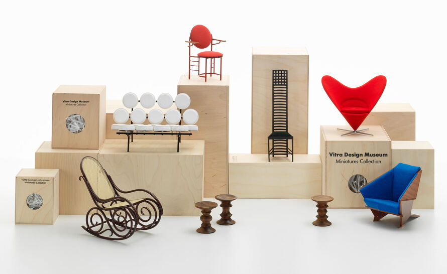 Miniature Charles & Ray Eames DKR Wire Chair produced by Vitra