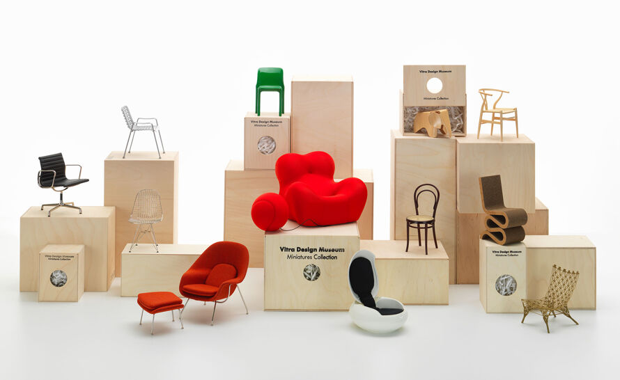 魅力の Stool Blauwe Rood Rietveld Miniature produced Vitra by その他