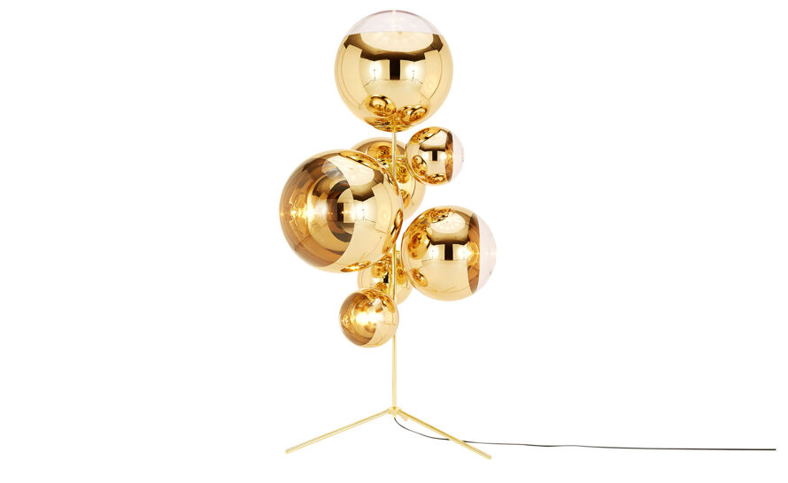 mirror+ball+gold+stand+chandelier