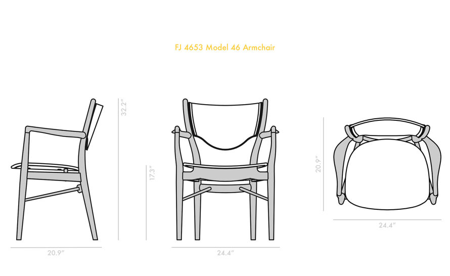 Model 46 Dining Armchair by Finn Juhl from House of Finn Juhl hive