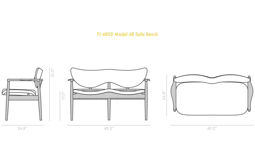 Model 48 Sofa Bench by Finn Juhl from House of Finn Juhl | hive