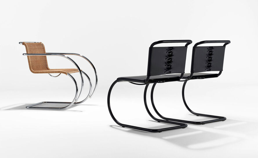 mr rattan arm chair by ludwig mies van der rohe for knoll | hive