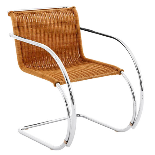 mr rattan arm chair by Mies Van Der Rohe for Knoll