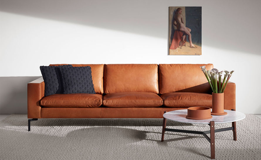 New Standard 92 Inch Leather Sofa Blu Dot 10 