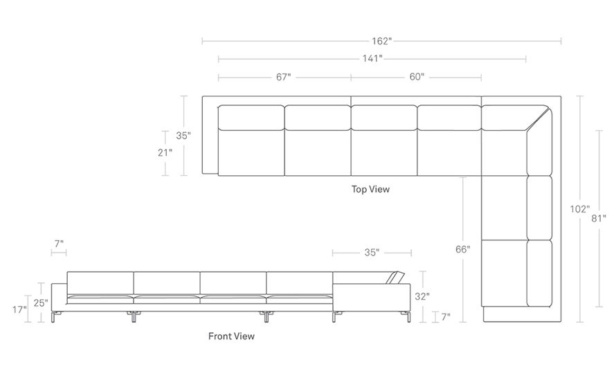 New Standard Large Sectional Leather Sofa