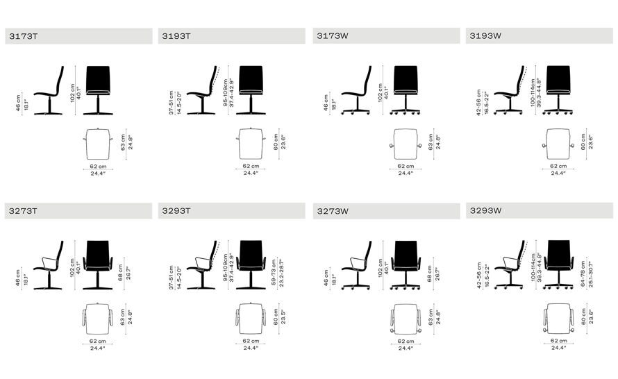 Oxford Medium Back Chair with 5 star base by Arne Jacobsen for