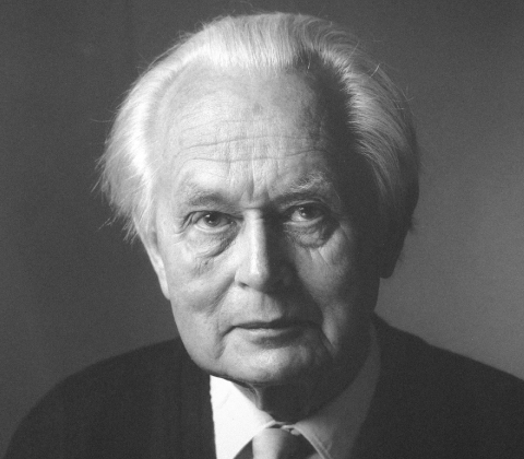 A portrait of Piet Hein