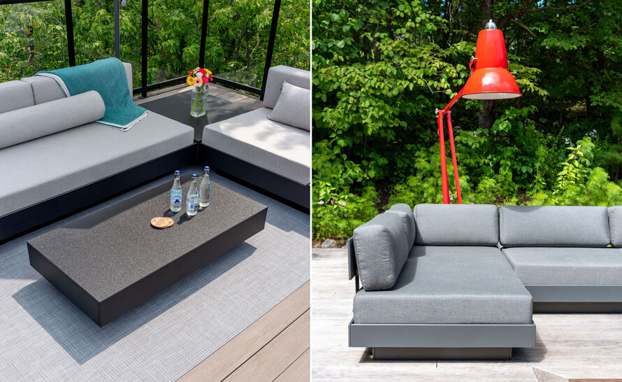 Platform One Outdoor Sectional Sofa with Ottoman Bundle C from