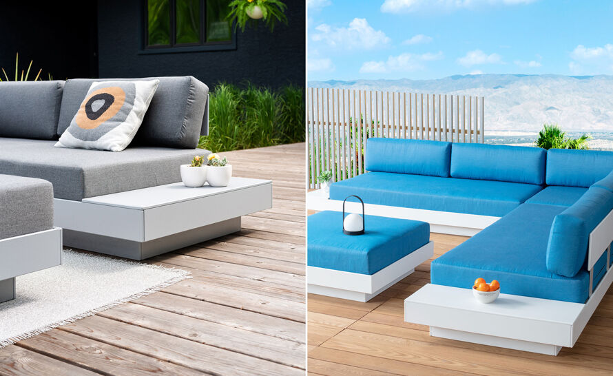 Platform One Outdoor Sectional Sofa with Ottoman Bundle C from