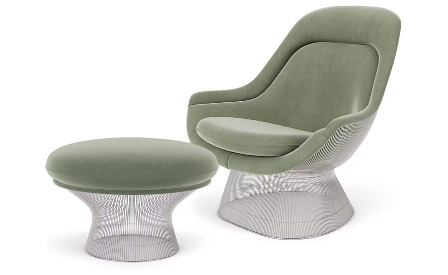 platner easy chair and ottoman