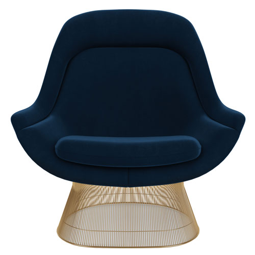 platner gold plated easy chair by Warren Platner for Knoll