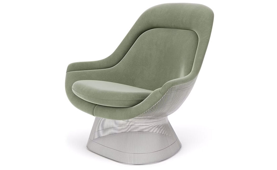 platner polished nickel easy chair