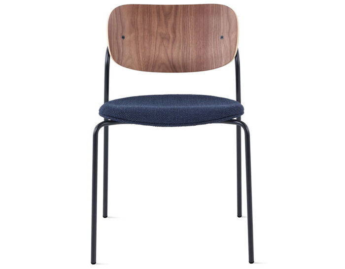 portrait side chair with upholstered seat