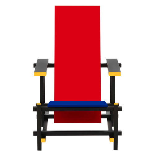 red and blue chair by Gerrit Rietveld for Cassina