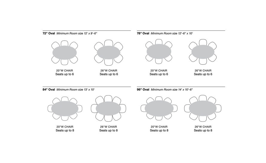 Oval table seating discount