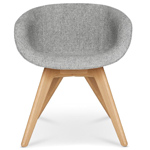 scoop low back chair with wood legs  - 