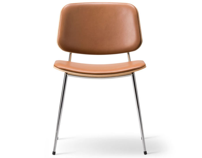 soborg upholstered seat & back chair with metal base
