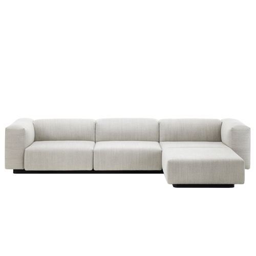 soft modular three seater sofa with chaise by Jasper Morrison for Vitra.