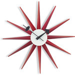 george nelson sunburst clock red  - 