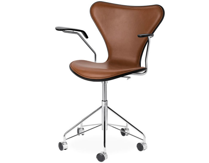 series 7 swivel arm chair front upholstered