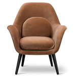 swoon petit lounge chair with wood base  - Fredericia