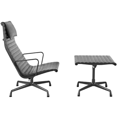 eames aluminum group lounge chair & ottoman