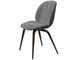 beetle front upholstered dining chair with wood base - 2