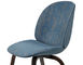 beetle front upholstered dining chair with wood base - 3