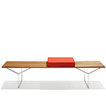 bertoia bench with 3 seat cushions