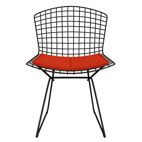 bertoia side chair with seat cushion