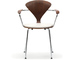 cherner metal leg arm chair with upholstered seat - 1
