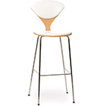 cherner metal leg stool with upholstered seat & back