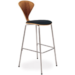 cherner metal leg stool with upholstered seat